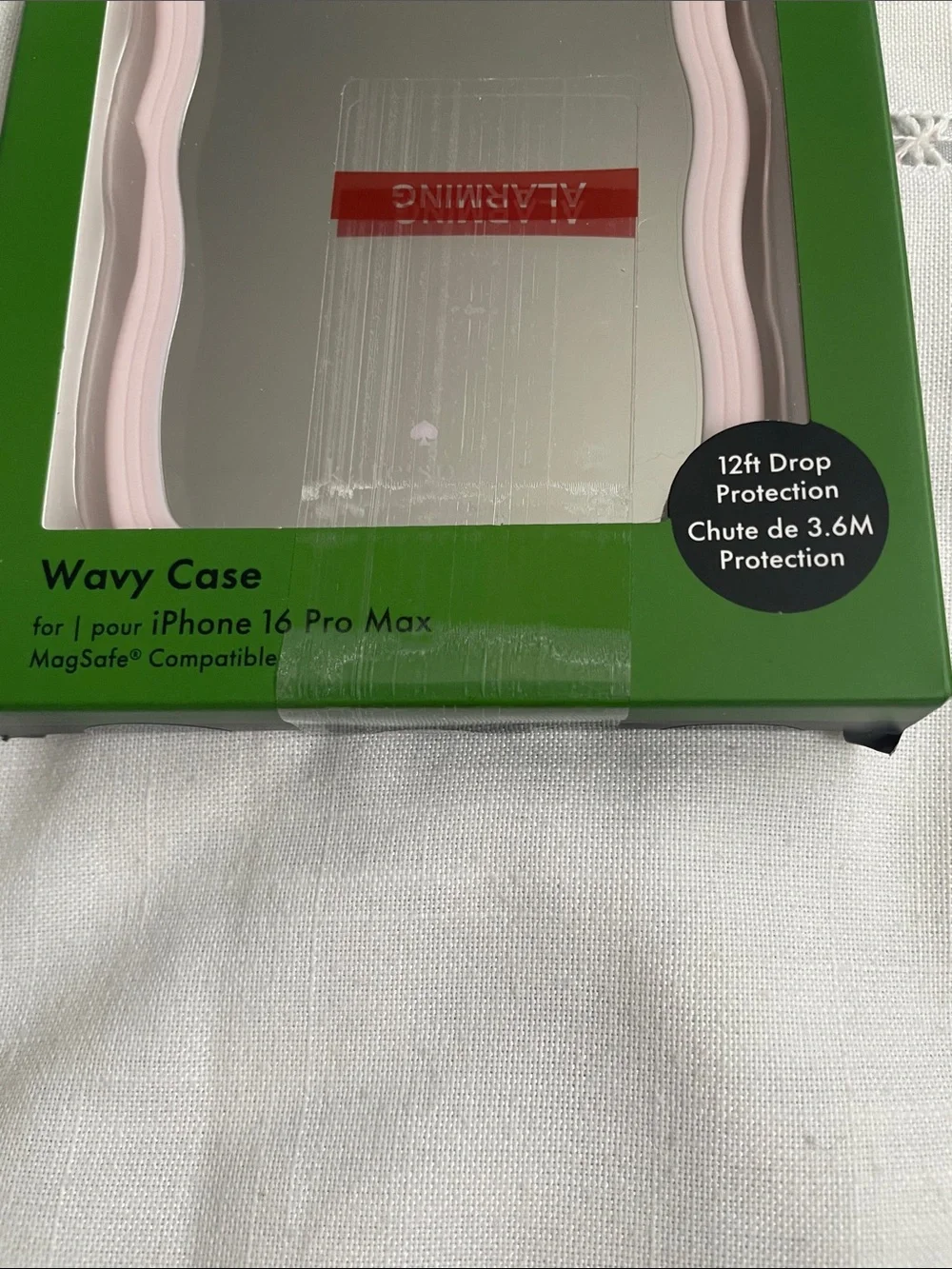 kate spade Clear Wavy Case with Pink Trim for iPhone 16 Pro Max